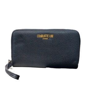 Charlotte Lou London Black Leather Wallet Wristlet